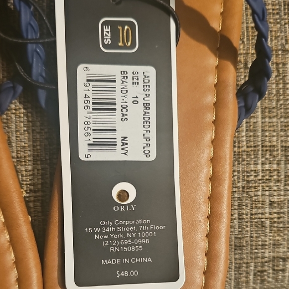 Charles Albert NWT Women's Blue Sandals Braided Design Thong Sandals Size 10 - Picture 2 of 7